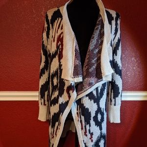 Aeropostale Open Front Draping IKAT Cardigan. S/P